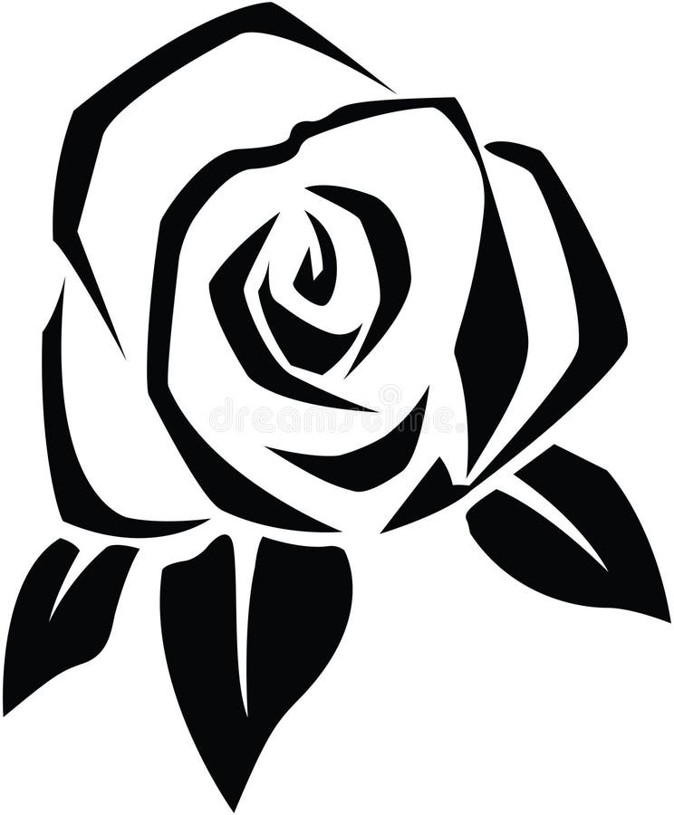 Flower Icon Symbol Black and White Vector Stock Vector Illustration