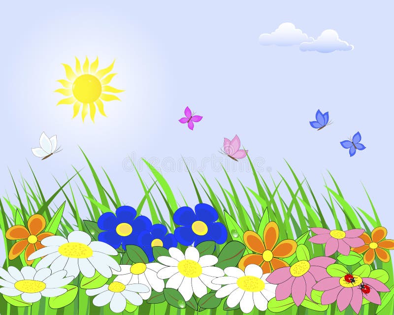 Flower landscape. vector illustration