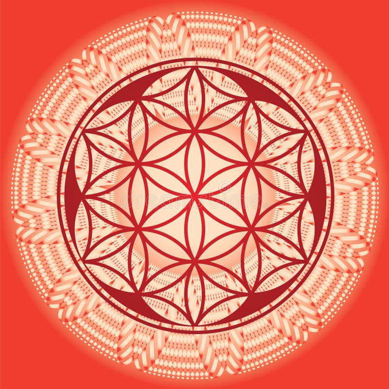 Flower of life seed mandala royalty free illustration