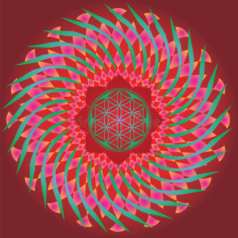 Flower of life seed spring mandala