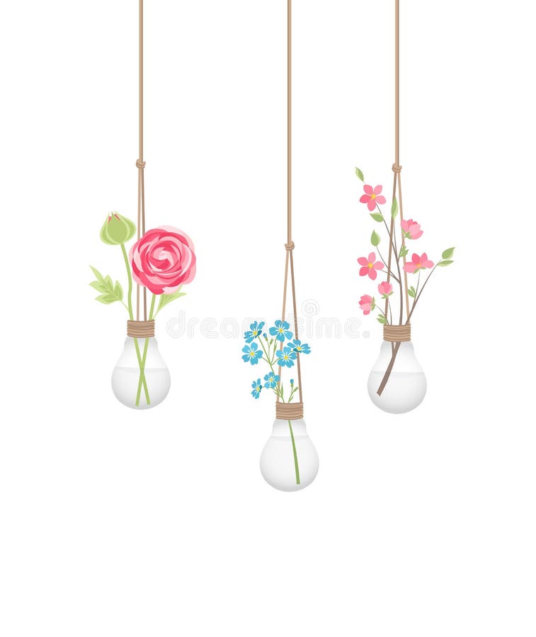 Flower in a light bulb stock vector. Illustration of garden 91471050