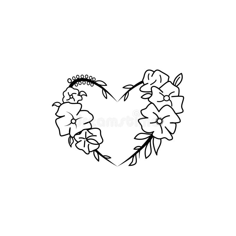Flower Love Line Art Line Design Vector Illustration Stock Vector Illustration of simplicity