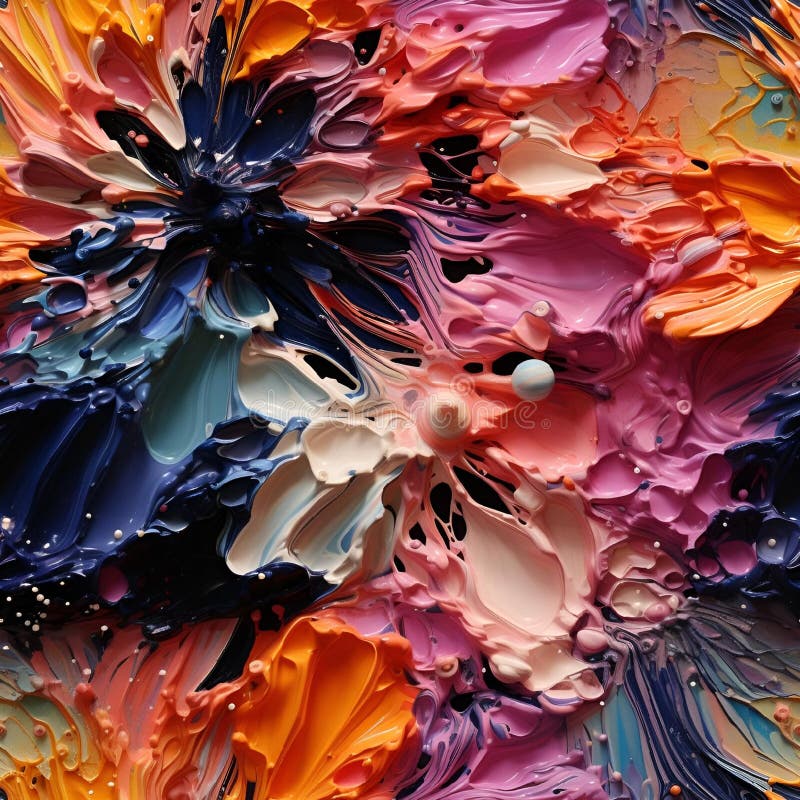 A flower is made of paint with multiple petals and small dots royalty free illustration