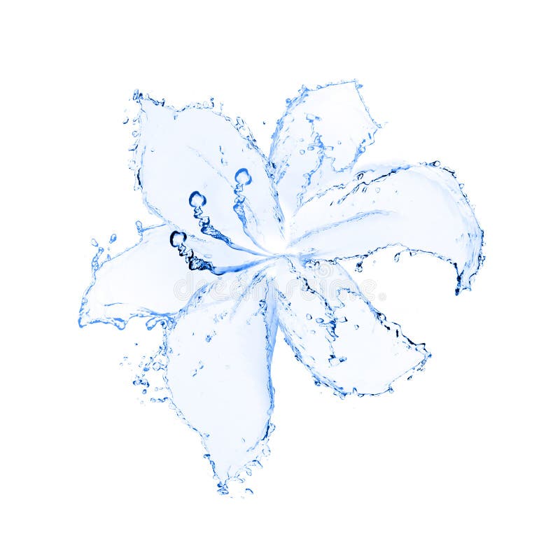 Butterfly and Flower Made of Water Splashes Stock Image - Image of blue ...