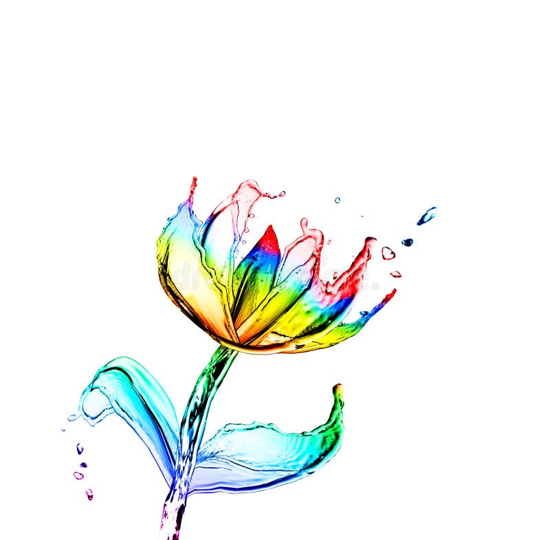 Flower Made of Water Splashes Stock Illustration Illustration of blue