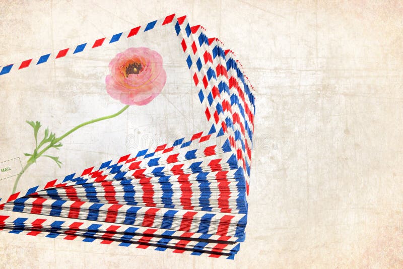 Flower Mail. Mail Message Memory Love Vintage. Stock Image