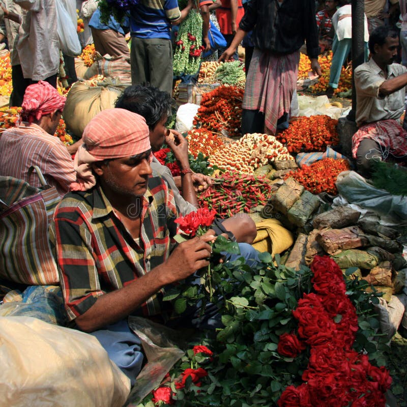 Flower Market, Kolkata editorial stock image. Image of market 57263034