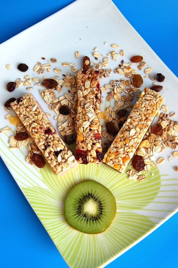 Flower,muesli bars with kiwi royalty free stock photos Flower,muesli bars with kiwi royalty free stock photos