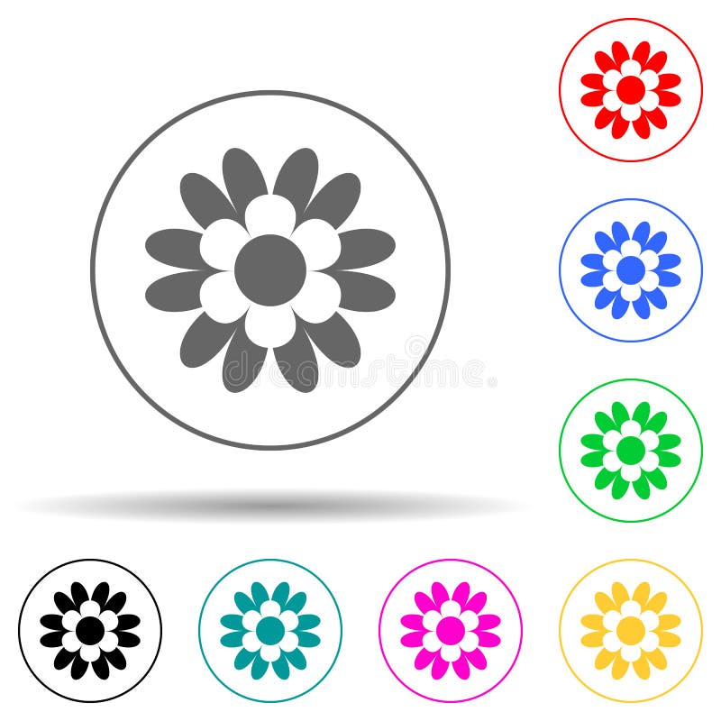 Flower multi color style icon. Simple glyph, flat vector of flower icons for ui and ux, website or mobile application vector illustration