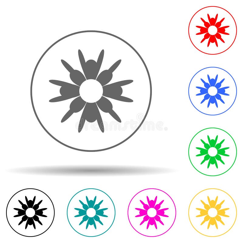 Flower multi color style icon. Simple glyph, flat vector of flower icons for ui and ux, website or mobile application stock illustration