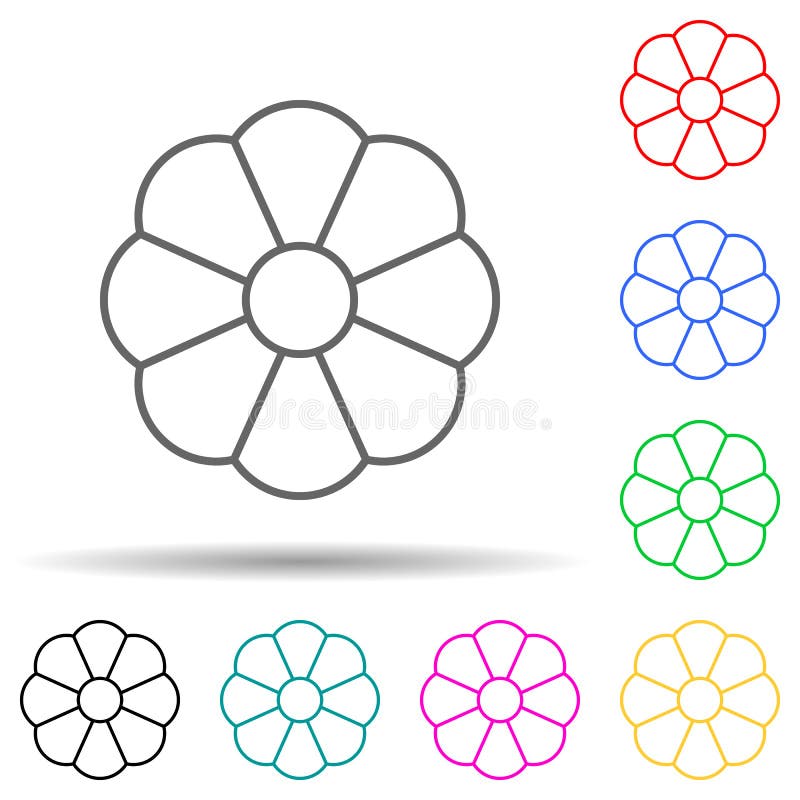 Flower multi color style icon. Simple thin line, outline vector of leaves and flowers icons for ui and ux, website or mobile vector illustration