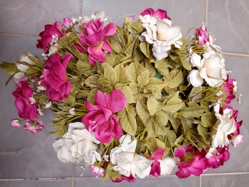 Flower Ornaments Made of Plastic Stock Image Image of centrepiece