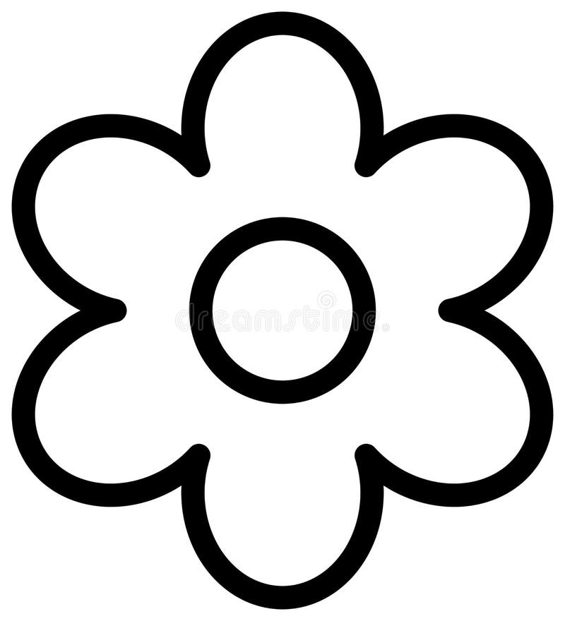 Flower black outline icon. Vector bloom simple illustration