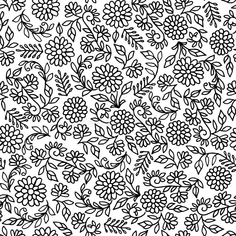 Flower icon seamless pattern. Floral leaves and flowers white texture.  Nature background Stock Vector Image & Art - Alamy