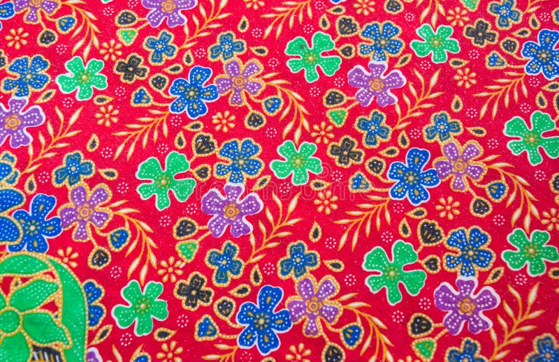 Flower pattern on the fabric stock photo