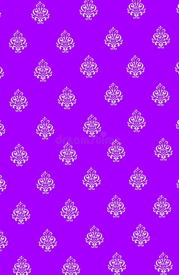Flower Pattern on Purple Design for Background or Wallpaper. Stock