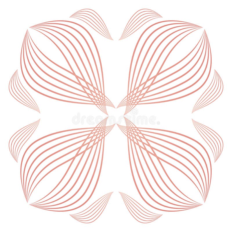Beautiful Flower Petals, Flower Line Design Stock Vector Illustration