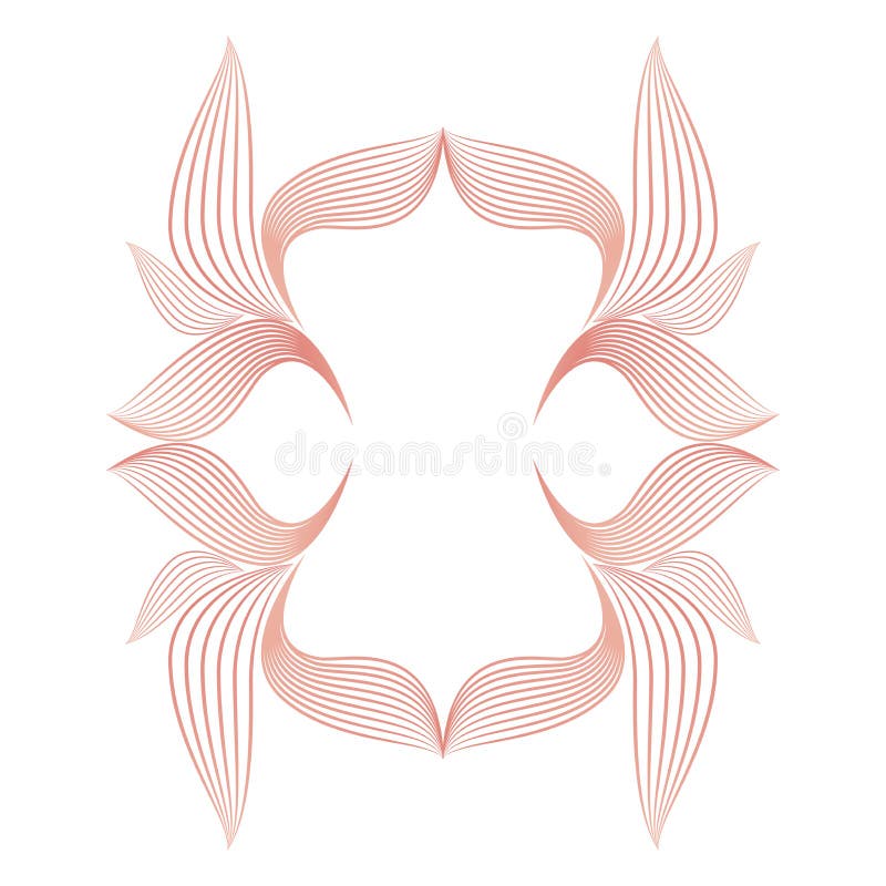 Beautiful Flower Petals, Flower Line Design Stock Vector Illustration