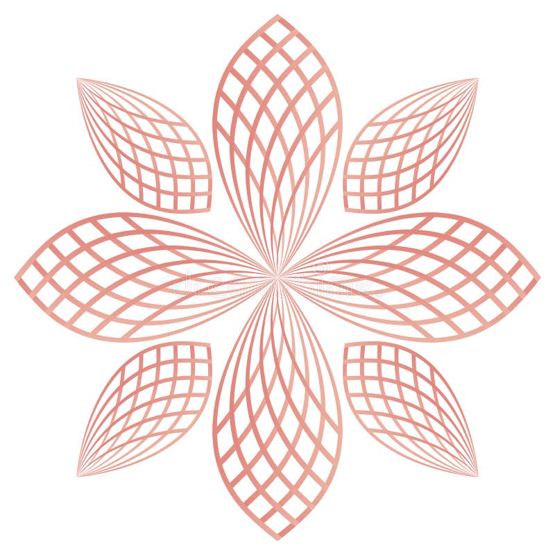 Beautiful Flower Petals, Flower Line Design Stock Vector Illustration