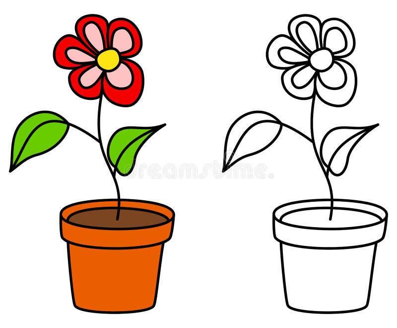 Flower Pot Isolated Coloring Page For Kids Kids Isolated Hand Drawn Vector,  Flower Drawing, Ring Drawing, Kid Drawing PNG and Vector with Transparent  Background for Free Download