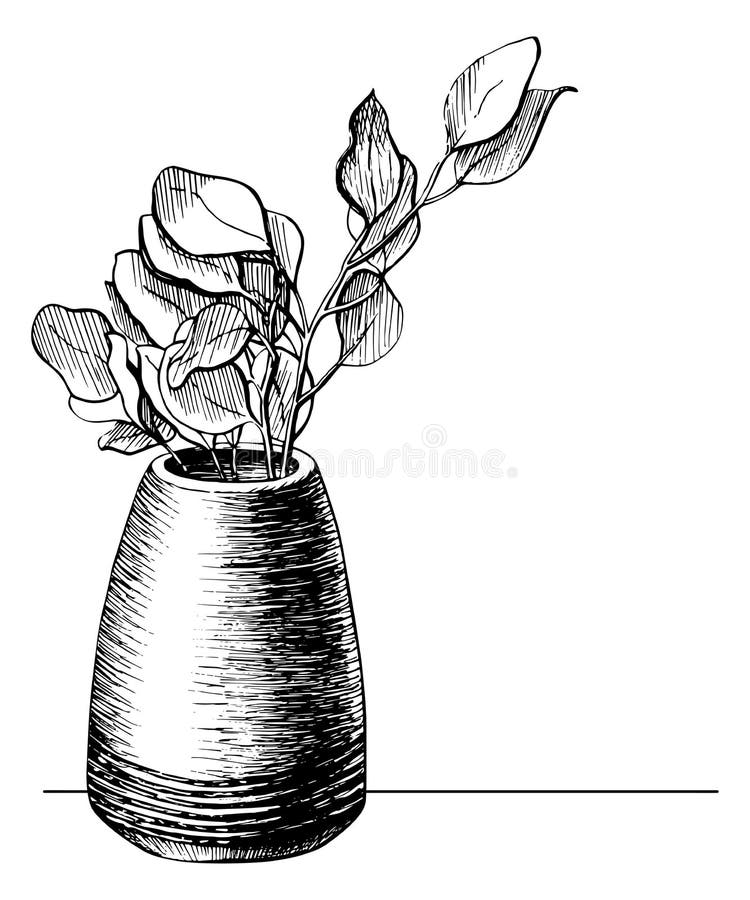 Vector collection of cute line drawing flower pots with house plants Stock  Vector | Adobe Stock