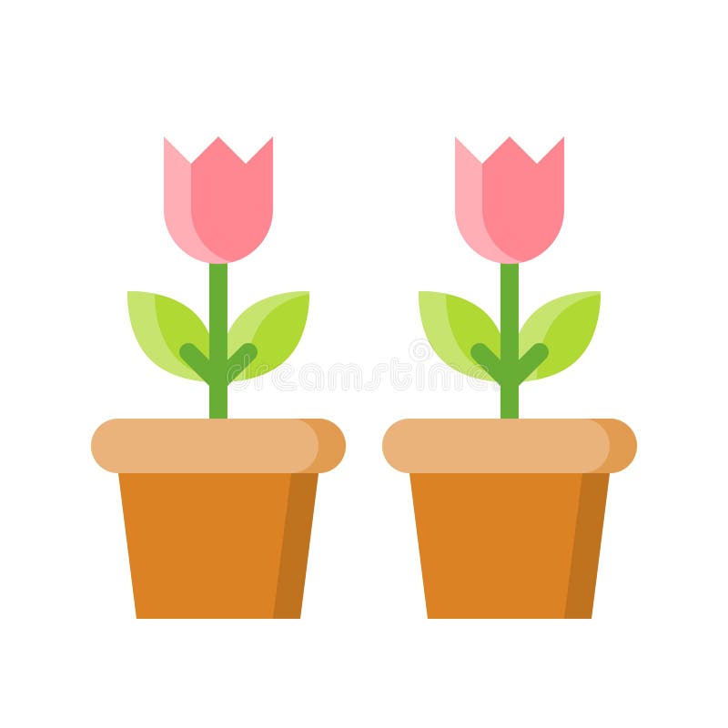 Flower Pot Vector, Isolated Spring Season Flat Icon Stock Vector ...