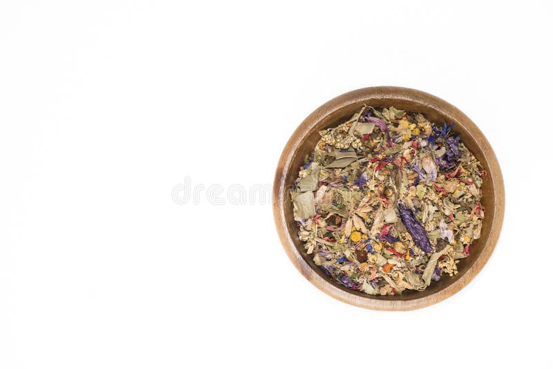Flower Potpourri in a Wood Bowl. Stock Photo Image of nature, aroma