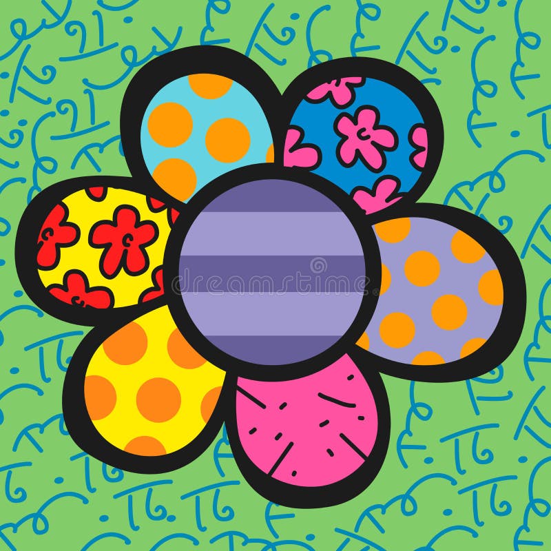 Flower Power by Romero Britto vector rendering