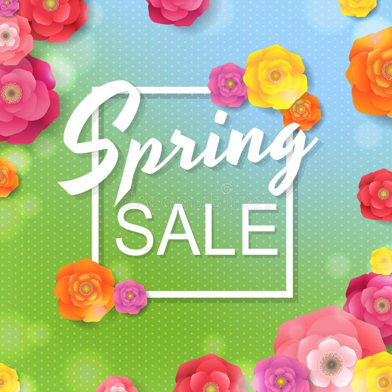 Flower Sale Poster stock vector. Illustration of beautiful 195761994