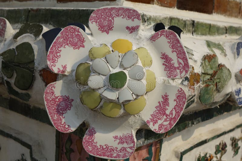 Flower Sculpture on the Wall Stock Image Image of decoration, history