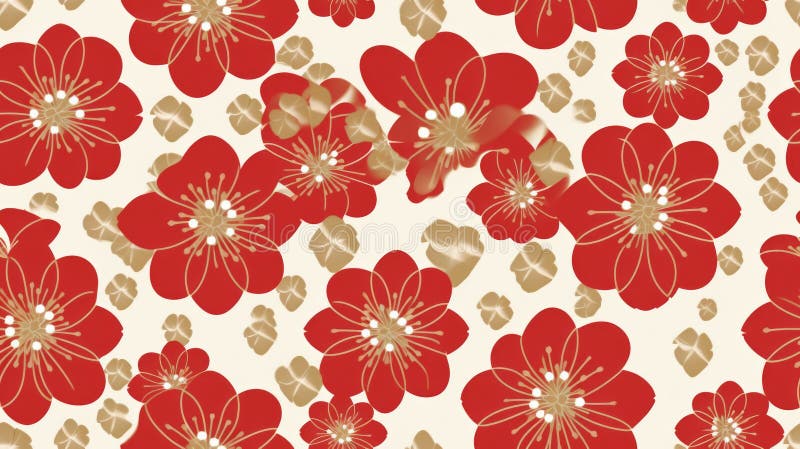 Tipar vectorial fără sudură în floare în stil ornament geometric. model chinezesc pe anul nou. royalty free illustration