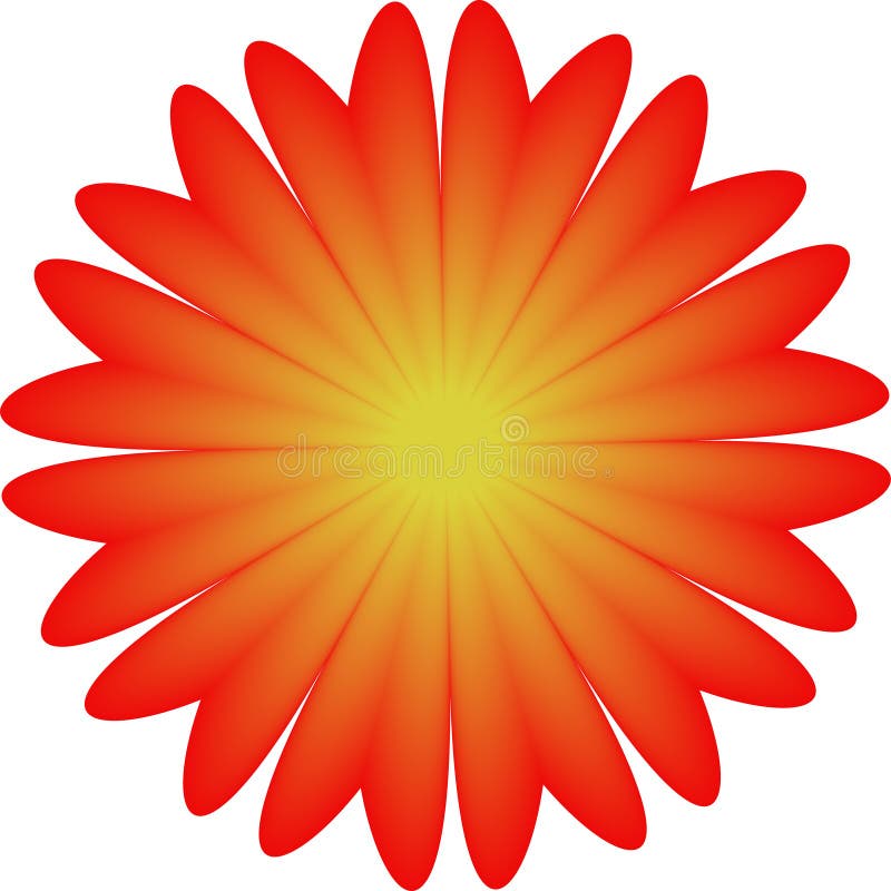 Flower Shape in Red and Yellow Stock Illustration Illustration of