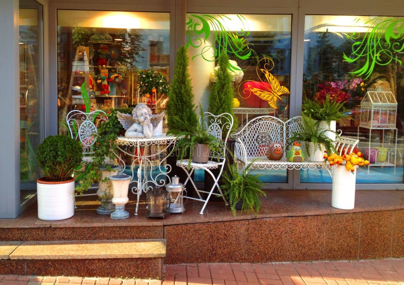 Flower Shop in the Summer in Kyiv, Ukraine Stock Photo Image of