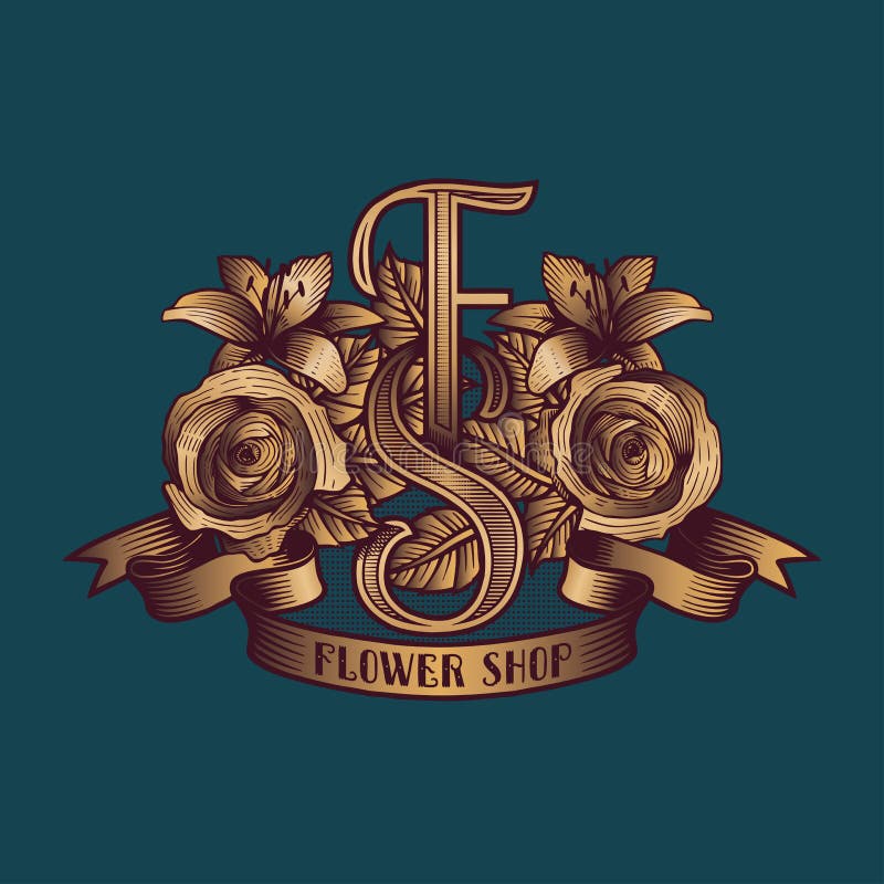 Flower shop vector logo stock vector. Illustration of design 70115352