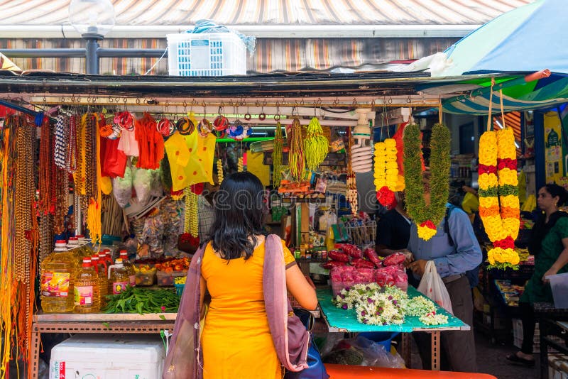 Flower Shops At Little India, Singapore Editorial Stock Photo Image