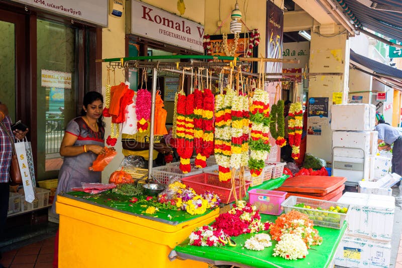 Flower Shops At Little India, Singapore Editorial Stock Photo Image