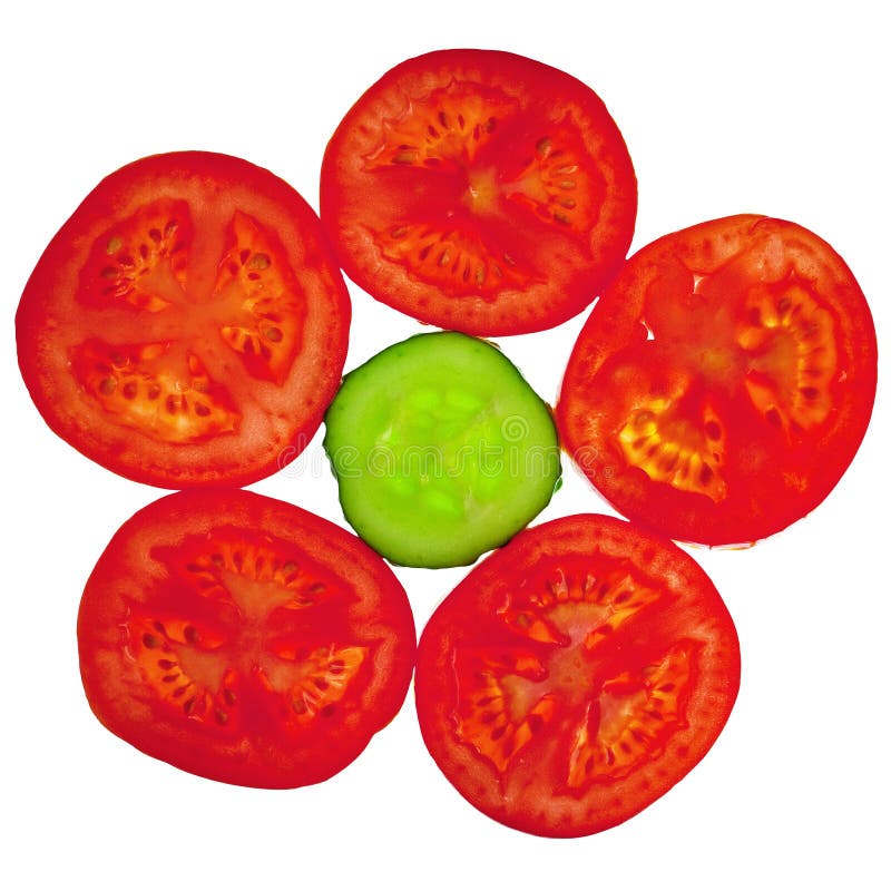 Flower from Sliced Tomato and Cucumber Stock Image Image of flower