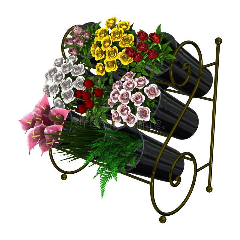 Flower in a Pot. a Flower on a Stand for Home or Office Interior