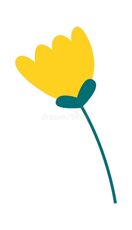 Flower on Stem stock vector. Illustration of stem, white 274044321