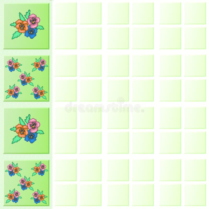 Flower Tiles Wall Border Picture. Image 4561468