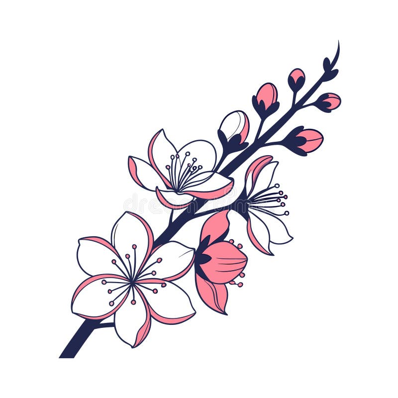 Flower Top Illustration med Fold Disposition med Fet kontur royaltyfri illustrationer