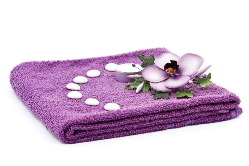 Flower and towel royalty free stock image
