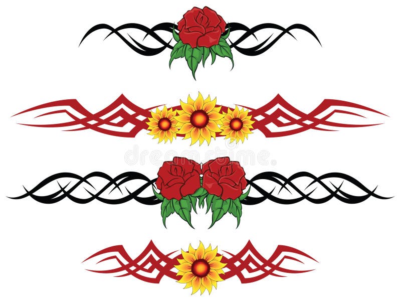 Flower tribal tattoo stock vector. Illustration of oriental - 14241010