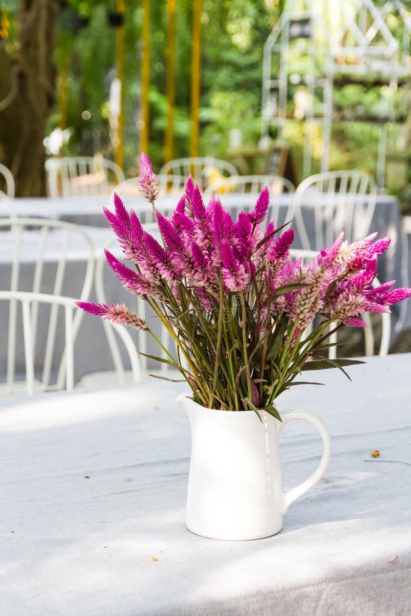 Flower Vase on Dining Table Stock Photo - Image of fresh, flower: 49954170