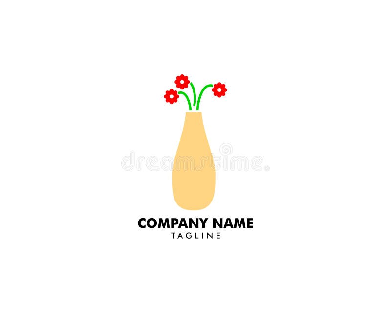 Flower Vase Logo Illustration Vector Icon Stock Vector Illustration
