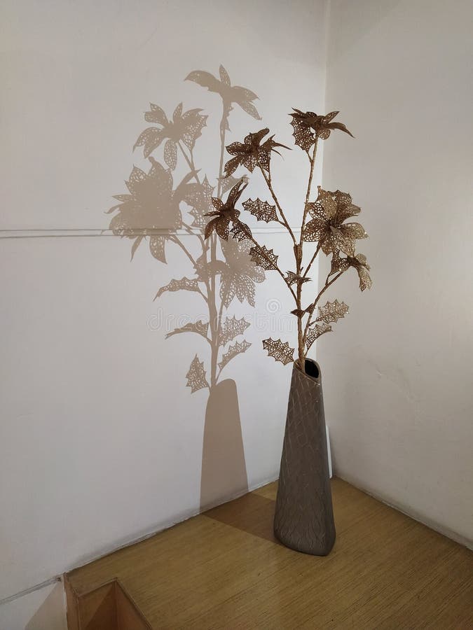 Flower Vase with Shadow on Wall Stock Photo Image of flower, vase 184566030