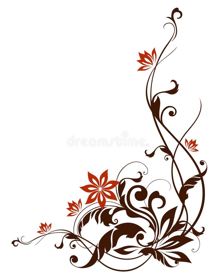 Flower and vines pattern stock illustration. Illustration of beautiful ...
