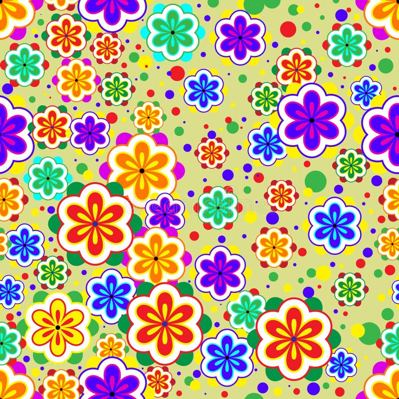 Groovy hippie flower power stock illustration. Illustration of pattern ...