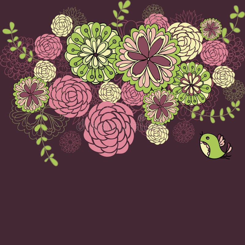 Dark background with flowers