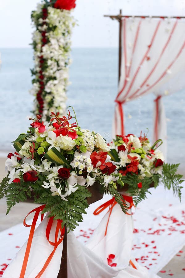 Beach Wedding Path Rose Petals Stock Photo Image of matrimony, waves